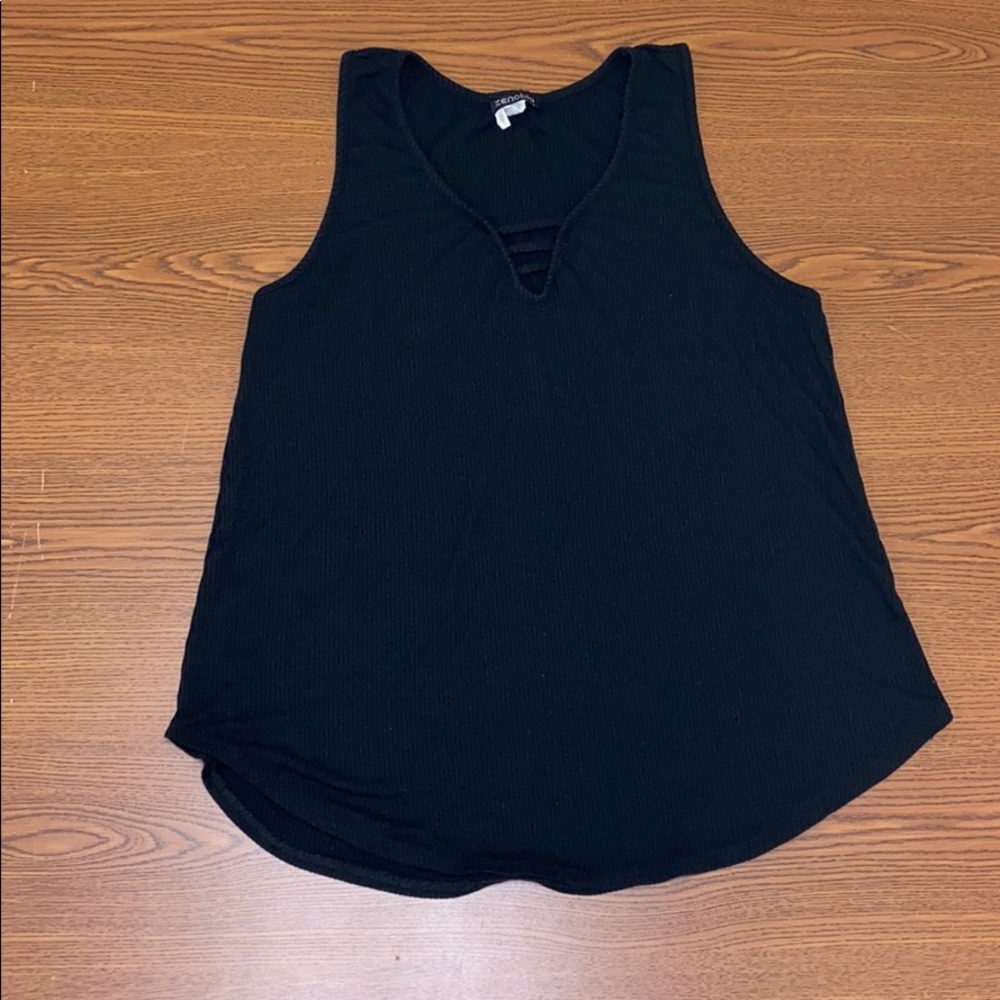 Plain black tank top